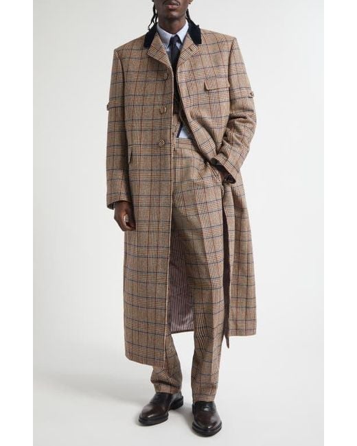 Thom Browne Brown Hunting Tweed Chesterfield Coat for men