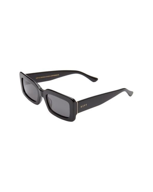 DIFF Black Indy 51Mm Polarized Rectangular Sunglasses