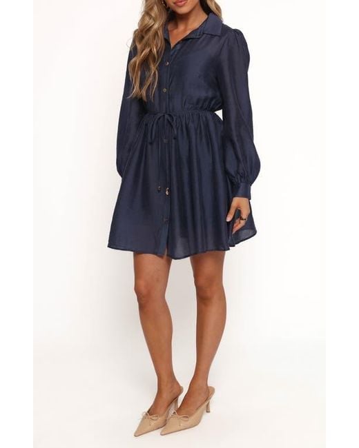 Petal & Pup Blue Everett Long Sleeve Minidress