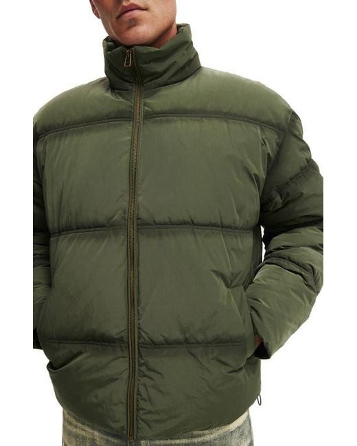 Cotton On Green Puffer Jacket for men