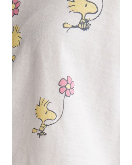 Re/done White Peanuts Woodstock Cotton Graphic T-shirt