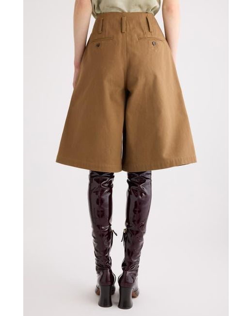 Chloé Natural Garment Dye Organic Cotton Canvas Bermuda Shorts