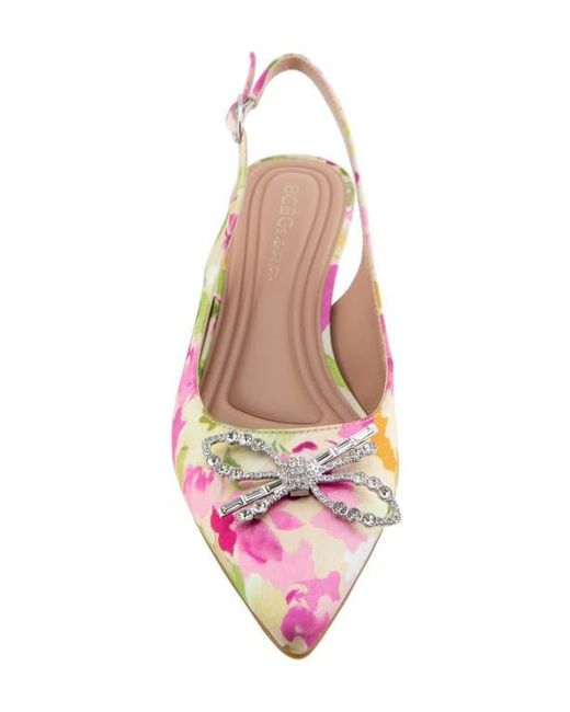 BCBGMAXAZRIA Pink Donna Slingback Pointed Toe Kitten Heel Pump