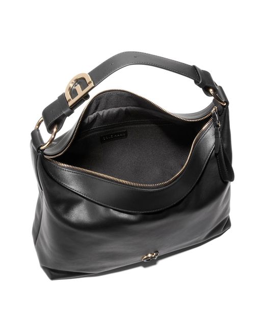 Cole Haan Black Kamila Leather Hobo Bag
