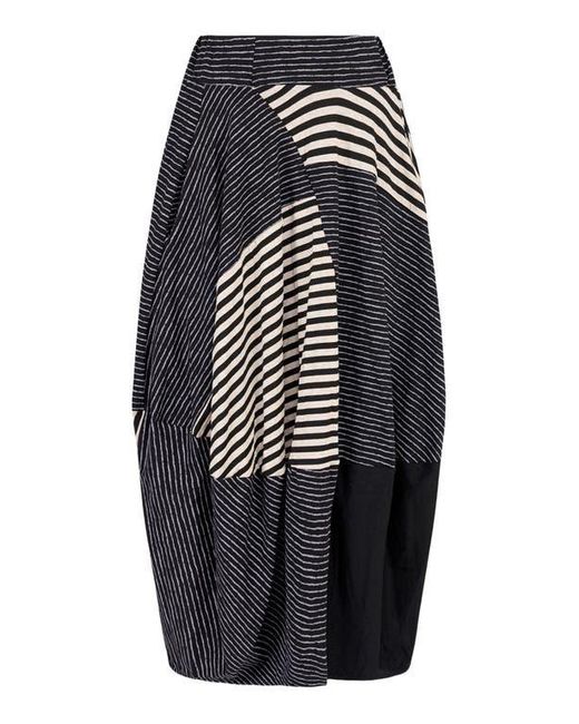 Alembika Black Patchwork Jersey Maxi Skirt