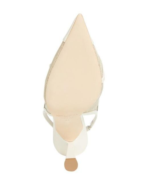 Jimmy Choo White Amita Pointed Cap Toe Slingback Pump