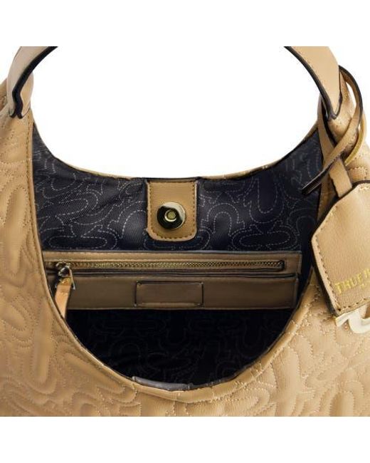 True Religion Brown Quilted Horseshoe Medium Hobo
