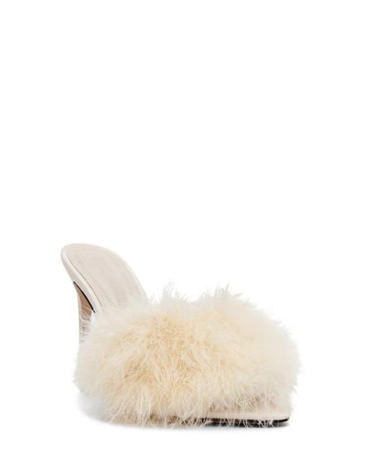 Steve Madden Natural Ashbey Faux Feather Sandal