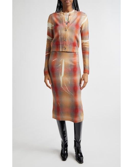 DIESEL Pink M-Chloty Distorted Check Wool Cardigan