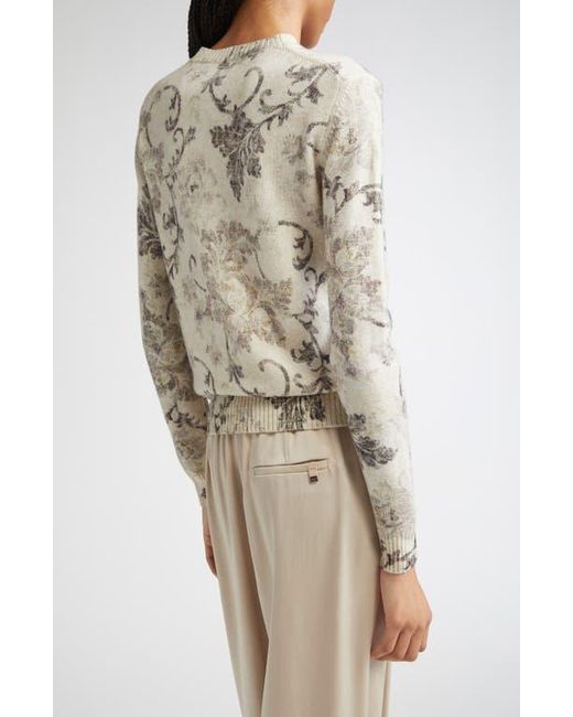 Herno Natural Floral Print Wool Sweater