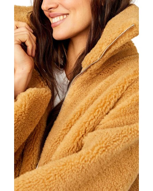 Free People Get Cozy Faux Shearling Jacket in Natural Lyst