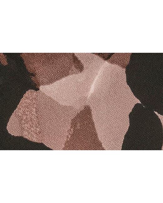 Donna Karan Black Print Mock Neck Sleeveless Top