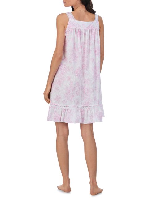 Eileen West Multicolor Sleeveless Cotton Short Nightgown