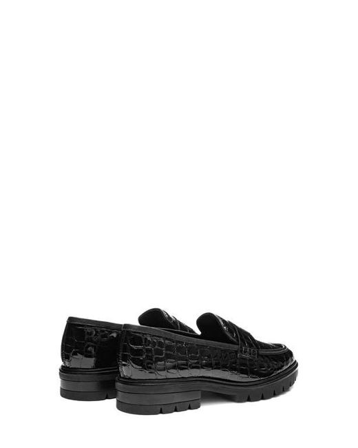 Ara Black Crescent Lug Penny Loafer