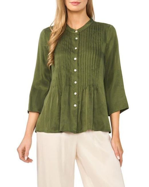 Halogen® Green Pintuck Top
