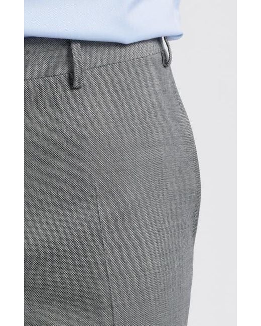 Canali Gray Impeccabile Regular Fit Bird's Eye Super 130S Wool Dress Pants for men