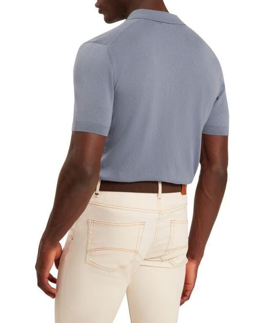 Ted Baker Blue Givrans Zip Polo Sweater for men