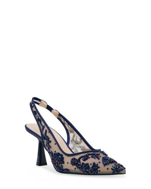 Betsey Johnson Blue Nikki Pointed Toe Slingback Pump