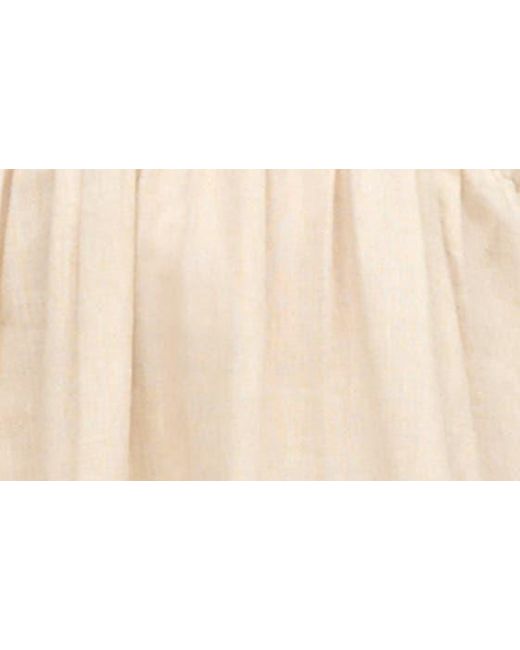 Staud Natural Lauretta Pleated Waist Linen Maxi Dress