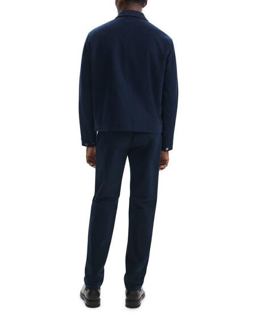 Theory Blue Zip-Up Brushed Cotton Twill Jacket for men
