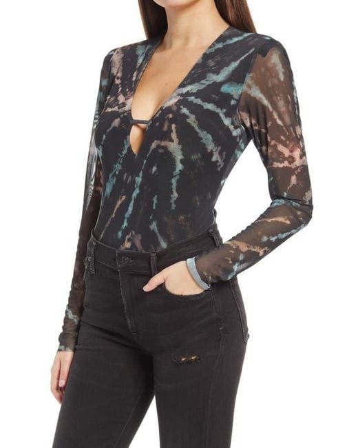 AFRM Black Chello Mesh Bodysuit