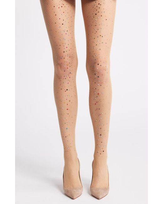 High Heel Jungle Natural Glitter Fishnet Tights