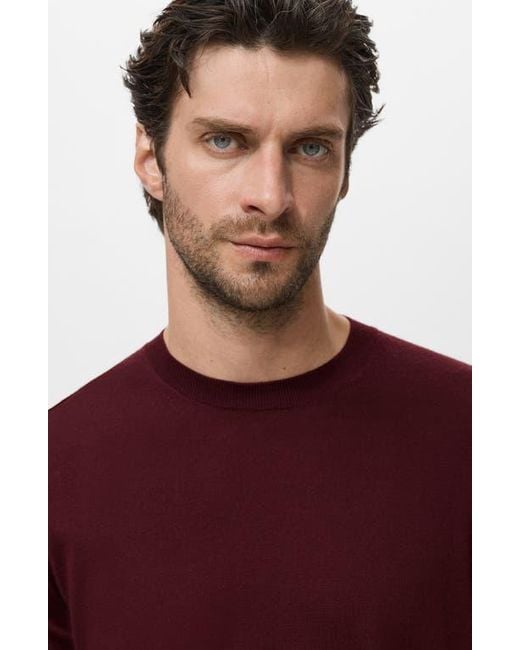 Mango Red Crewneck Wool Sweater for men