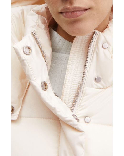 Mango Natural Water Repellent Puffer Coat With Removable Hood