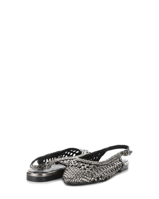 Bos. & Co. Black Willow Slingback Cap Toe Flat