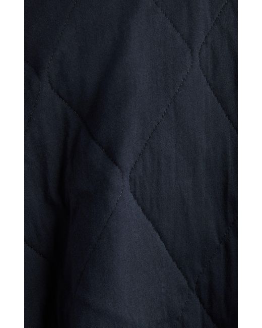 Dries Van Noten Blue Hooded Quilted Cotton Jacket
