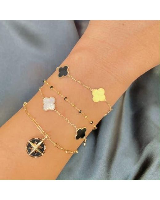 The Lovery Fine Jewelry Metallic Small Mixed Clover Bracelet