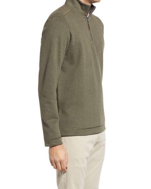 Johnston & Murphy Green Reversible Quarter Zip Pullover for men
