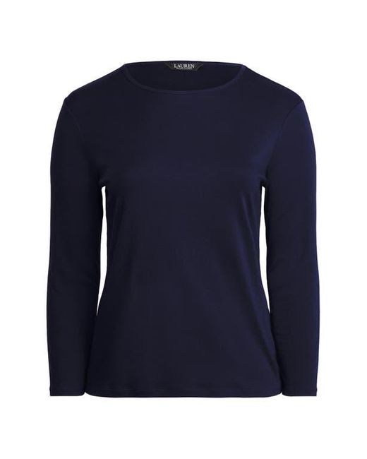 Ralph Lauren Blue Long Sleeve Stretch Cotton Tee