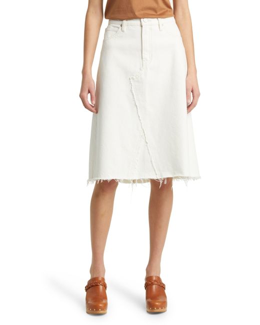 FRAME White Deconstructed Denim Skirt