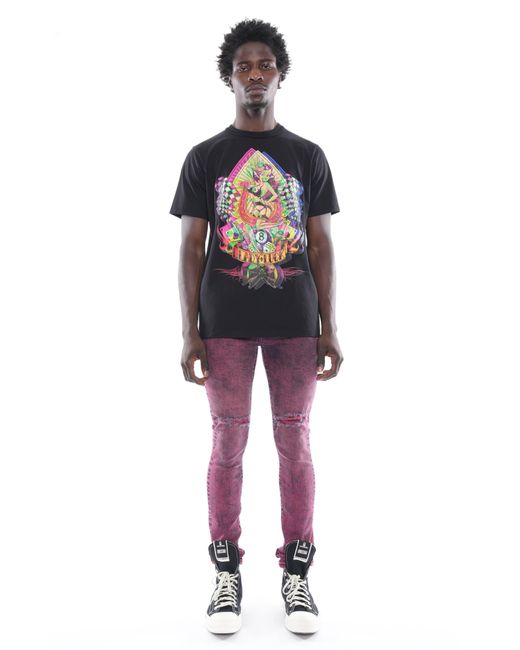 Cult Of Individuality Purple Punk Ripped Super Skinny Jeans for men