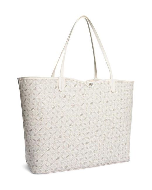 Sam Edelman White Large Harper Monogram Shopper Tote