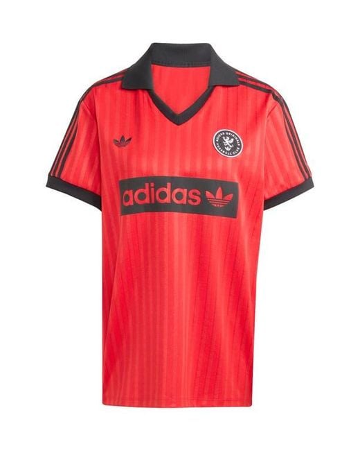 Adidas Red Logo Graphic Soccer Jersey