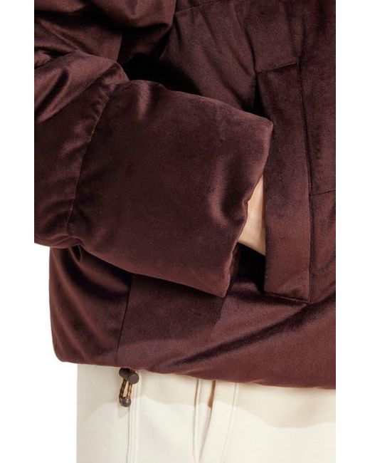 adidas Originals Regen Velour Down Puffer Jacket in Red | Lyst