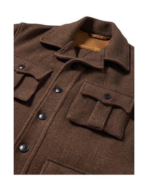 Fortela Brown Carlo Sahariana Wool Jacket for men