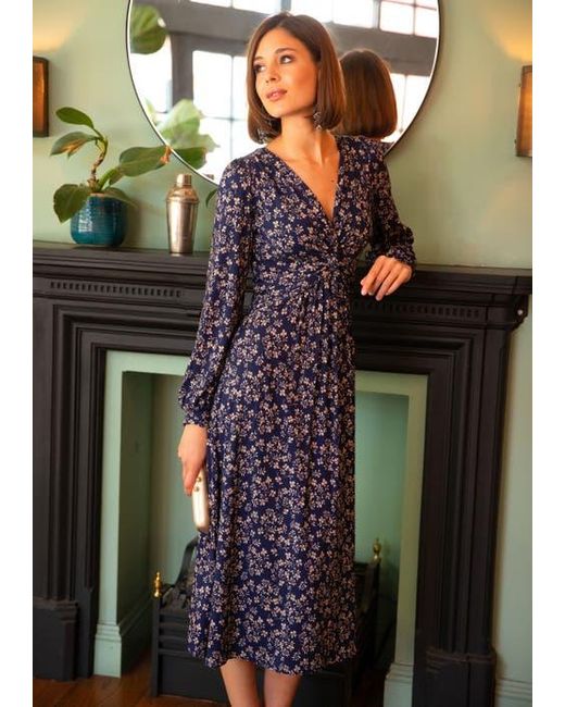 Alie Street London Blue Mollie Knot Midi Dress