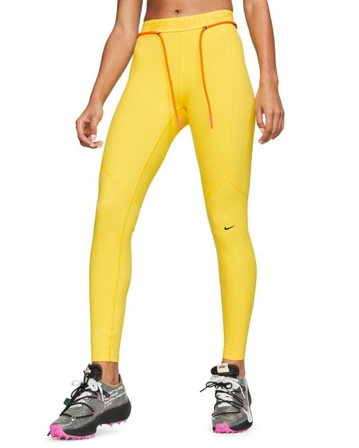 Nike Yellow X Off-white Running Tights