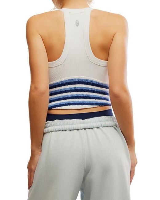 Free People Blue All Clear Racerback Crop Tank