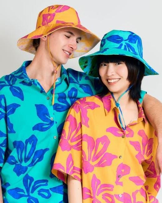 Lost Pattern Pink Tropical Bliss Reversible Sun Hat