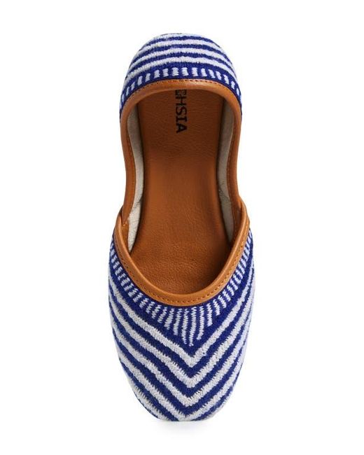 Fuchsia Blue Woven Ballet Flat