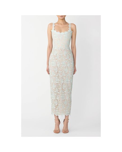 SAU LEE White Coraline Floral Lace Cocktail Dress
