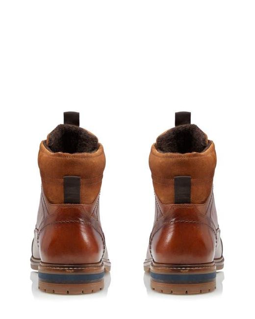 Dune Brown Candor Lace-Up Cap Toe Boot for men