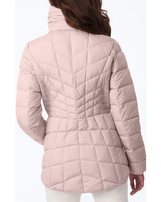 Bernardo Pink Packable Ecoplume Coat