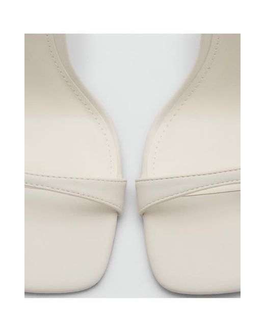 Mango White Ankle Strap Sandal