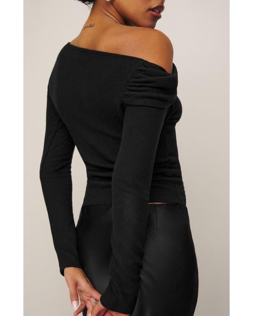 Reformation Black One-Shoulder Knit Top