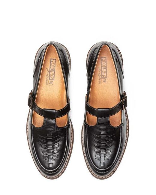Pikolinos Black Aldaya Buckle Strap Loafer